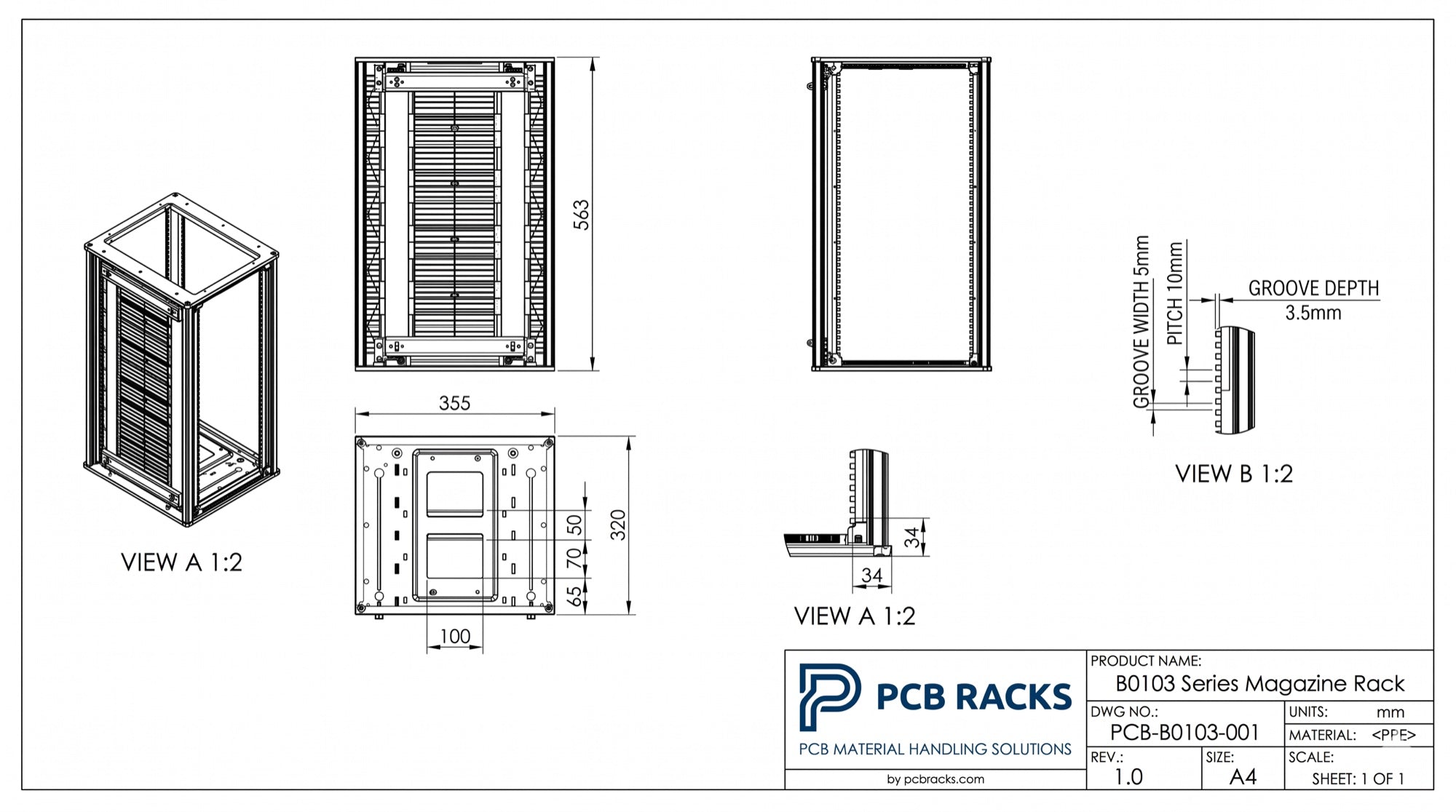 Dimensioned drawing