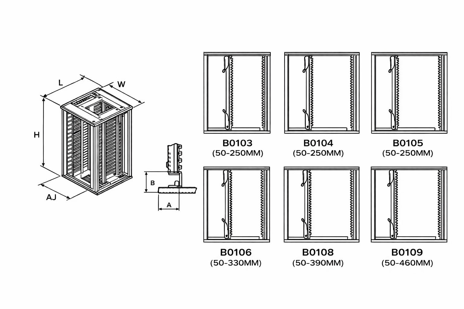 Gear / Screw / HT, dimension reference