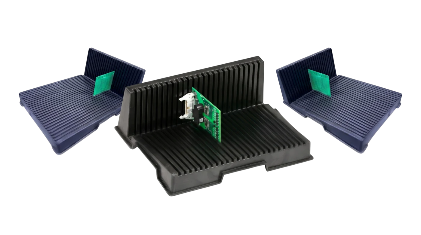 Angled ESD PCB holders